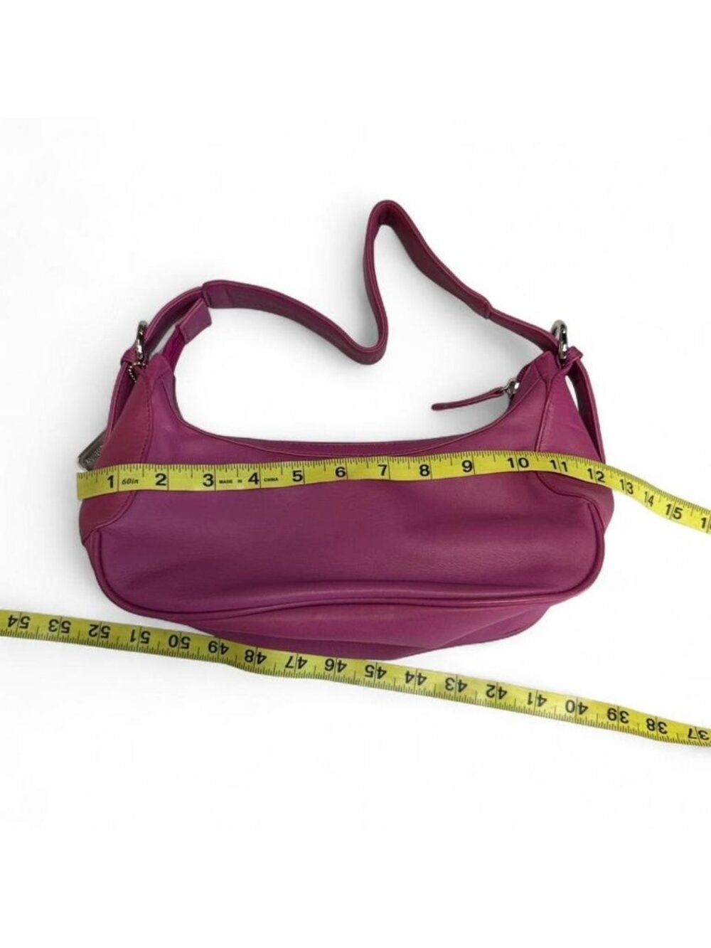 Osgoode Marley Pink Leather Crescent Shoulder Bag Purse Y2K Hobo Casual Vibrant - Picture 7 of 8